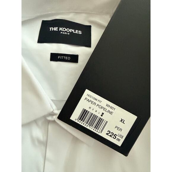 The Kooples Paris Fitted Paper Popeline Shirt • White • Men’s XL • NWT - Picture 6 of 7